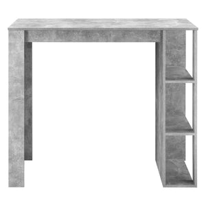 Bancone bar 120x60x106 cm con 3 ripiani, effetto cemento