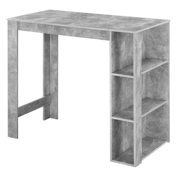 Bancone bar 120x60x106 cm con 3 ripiani, effetto cemento