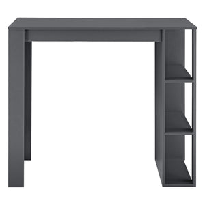 Bancone bar Danderyd 120x60x106 cm con 3 ripiani, grigio scuro