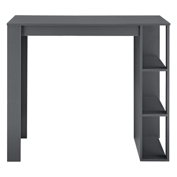 Bancone bar Danderyd 120x60x106 cm con 3 ripiani, grigio scuro