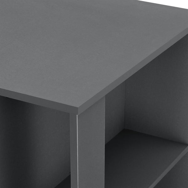 Bancone bar Danderyd 120x60x106 cm con 3 ripiani, grigio scuro
