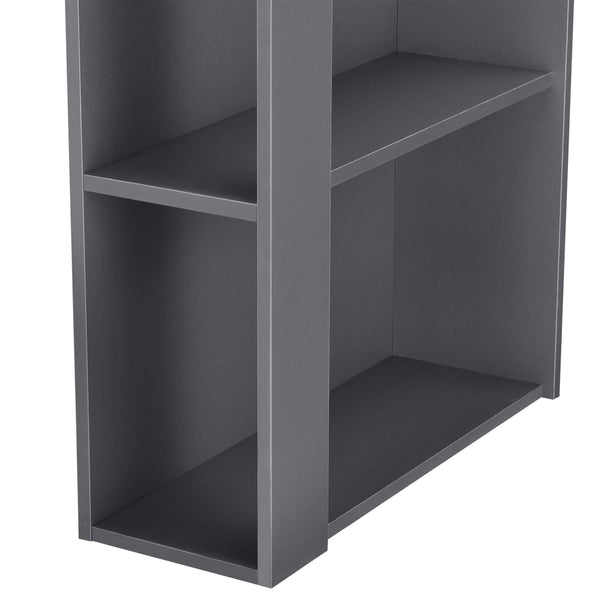Bancone bar Danderyd 120x60x106 cm con 3 ripiani, grigio scuro