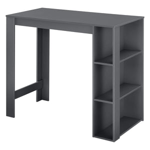 Bancone bar Danderyd 120x60x106 cm con 3 ripiani, grigio scuro