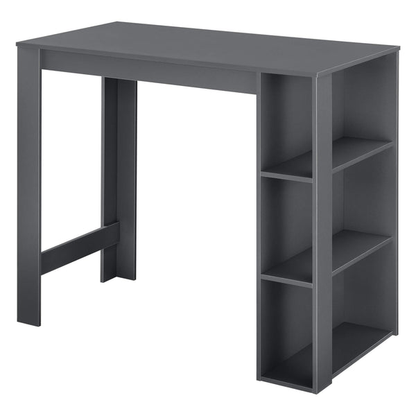 Bancone bar Danderyd 120x60x106 cm con 3 ripiani, grigio scuro