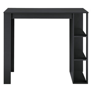 Bancone bar Danderyd 120x60x106 cm con 3 ripiani, nero