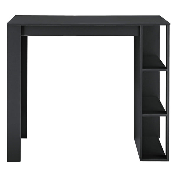 Bancone bar Danderyd 120x60x106 cm con 3 ripiani, nero
