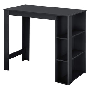 Bancone bar Danderyd 120x60x106 cm con 3 ripiani, nero