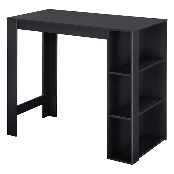 Bancone bar Danderyd 120x60x106 cm con 3 ripiani, nero