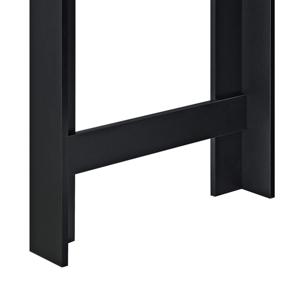 Bancone bar Danderyd 120x60x106 cm con 3 ripiani, nero/legno
