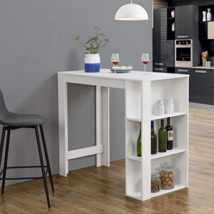 Bartheke Danderyd 120x60x105.5 cm mit 3 Ablageflächen Weiss