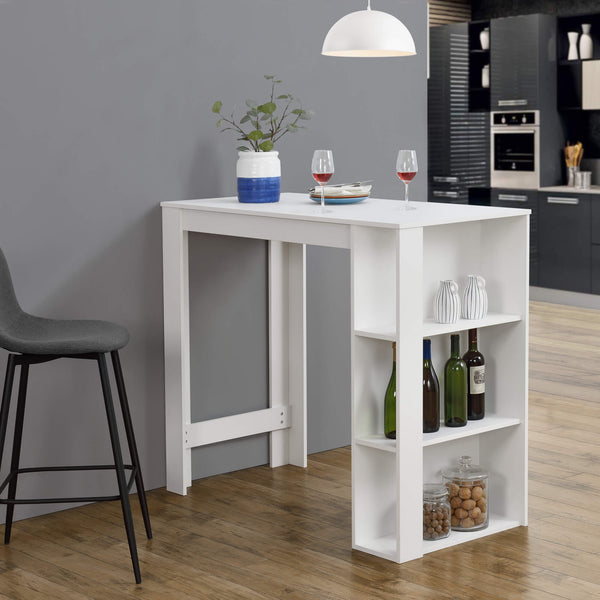 Bartheke Danderyd 120x60x105.5 cm mit 3 Ablageflächen Weiss