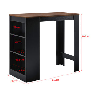 Bancone bar Kouvola 110x50x103 cm con 3 ripiani