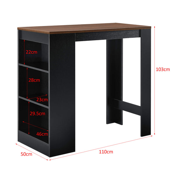 Bancone bar Kouvola 110x50x103 cm con 3 ripiani