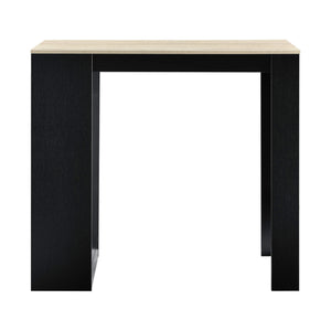 Tavolo da bar 110x50x103 cm con 3 ripiani, nero/rovere