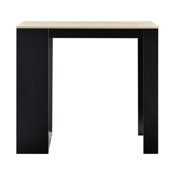 Tavolo da bar 110x50x103 cm con 3 ripiani, nero/rovere