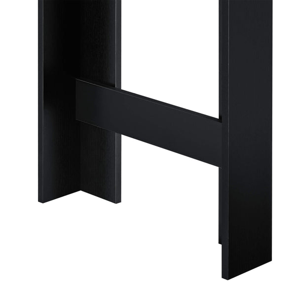 Tavolo da bar 110x50x103 cm con 3 ripiani, nero/rovere
