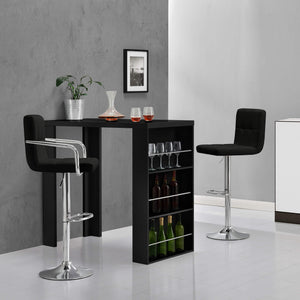 Tavolo da bar Bonn 117 x 57 x 106,5 cm con 3 scomparti, nero 