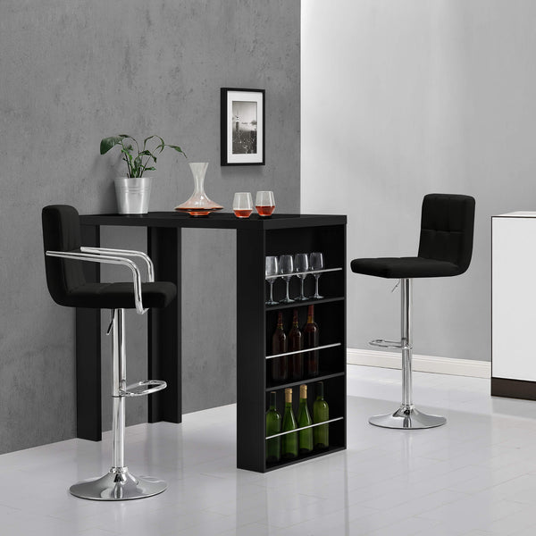 Tavolo da bar Bonn 117 x 57 x 106,5 cm con 3 scomparti, nero 