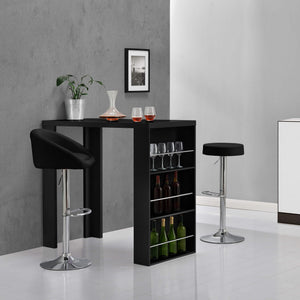 Tavolo da bar Bonn 117 x 57 x 106,5 cm con 3 scomparti, nero 