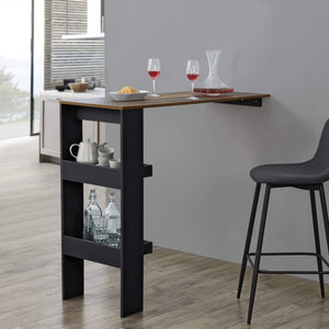 Tavolo da bar Bromölla 120x45x106 cm Nero/Rovere scuro