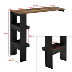 Tavolo da bar Bromölla 120x45x106 cm Nero/Rovere scuro