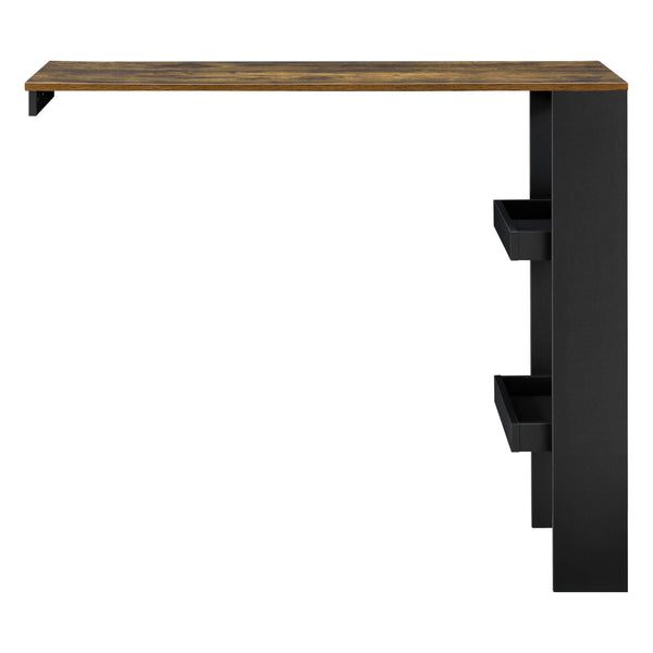 Tavolo da bar Bromölla 120x45x106 cm Nero/Rovere scuro