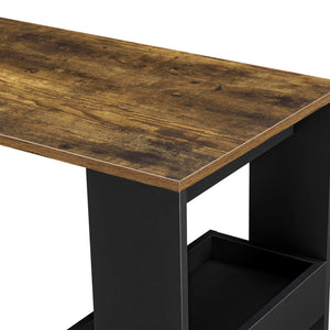 Tavolo da bar Bromölla 120x45x106 cm Nero/Rovere scuro