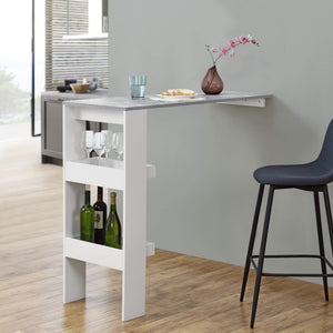 Tavolo da bar Bromölla 120x45x106 cm bianco/effetto cemento 
