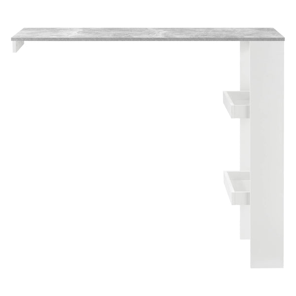 Tavolo da bar Bromölla 120x45x106 cm bianco/effetto cemento 