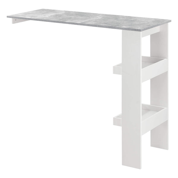 Tavolo da bar Bromölla 120x45x106 cm bianco/effetto cemento 