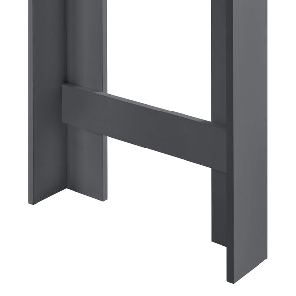 Tavolo da bar Kouvala 110x50x103 cm, mobile bar per la casa con 3 scomparti, grigio scuro
