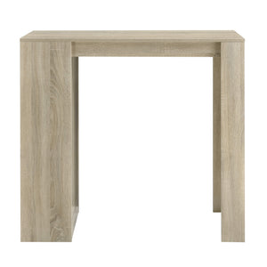 Kouvala bar table 110x50x103 cm, home bar with 3 compartments, oak look