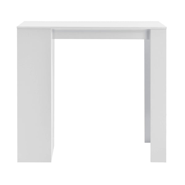 Tavolo da bar Kouvala 110x50x103 cm bar per la casa con 3 scomparti bianco