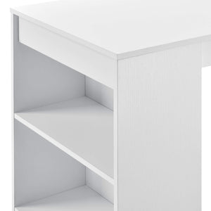 Tavolo da bar Kouvala 110x50x103 cm bar per la casa con 3 scomparti bianco