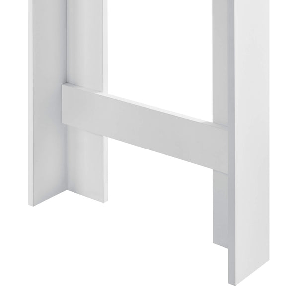 Tavolo da bar Kouvala 110x50x103 cm, bar per la casa con 3 scomparti, effetto bianco/rovere
