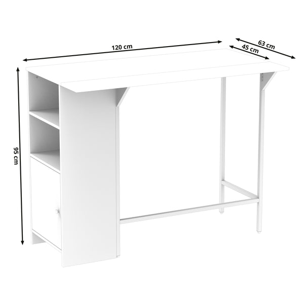 Bartisch LANZEN klappbar 120 x 45/63 x 95 cm natur
