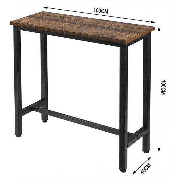 Bartisch aus Metall, Tischplatte aus MDF, 100x40x100 cm holz vintage
