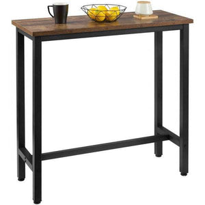Bartisch aus Metall, Tischplatte aus MDF, 100x40x100 cm holz vintage