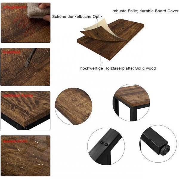 Bartisch aus Metall, Tischplatte aus MDF, 100x40x100 cm holz vintage