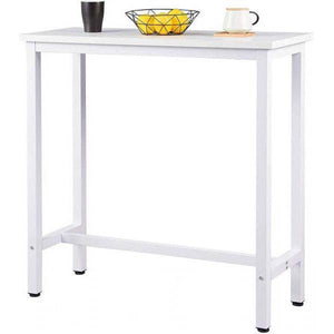 Bartisch aus Metall, Tischplatte aus MDF, 100x40x100 cm weiss