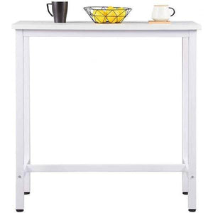 Bartisch aus Metall, Tischplatte aus MDF, 100x40x100 cm weiss