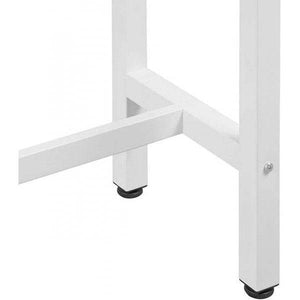 Bartisch aus Metall, Tischplatte aus MDF, 100x40x100 cm weiss