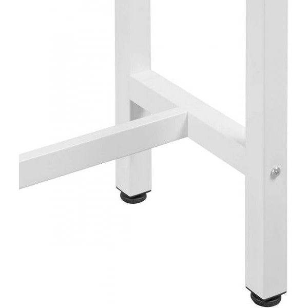 Bartisch aus Metall, Tischplatte aus MDF, 100x40x100 cm weiss