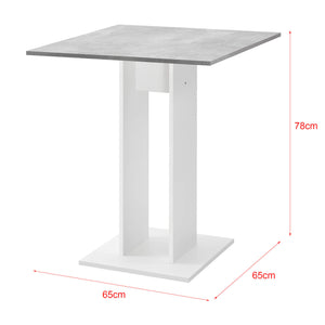 Esstisch Lindesnes 65x65x78 cm Weiss/Betonoptik