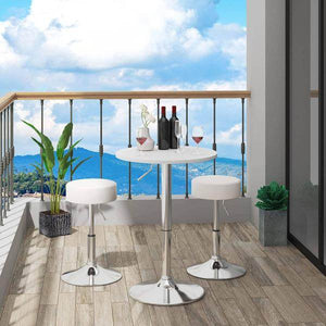 Bartisch höhenverstellbar 68-88 cm Partytisch Weiss