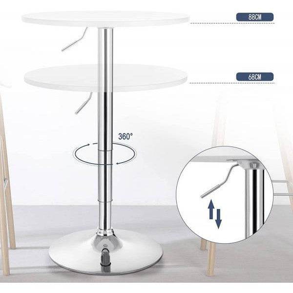 Bartisch höhenverstellbar 68-88 cm Partytisch Weiss