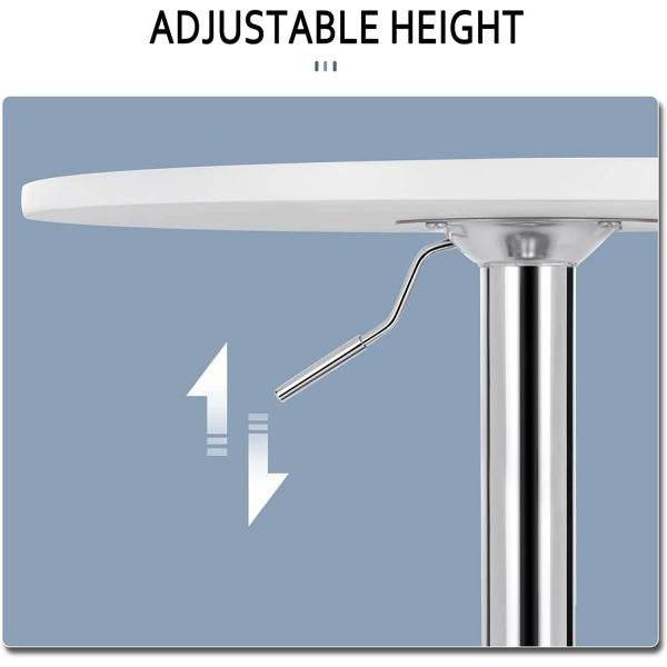 Bartisch höhenverstellbar 68-88 cm Partytisch Weiss