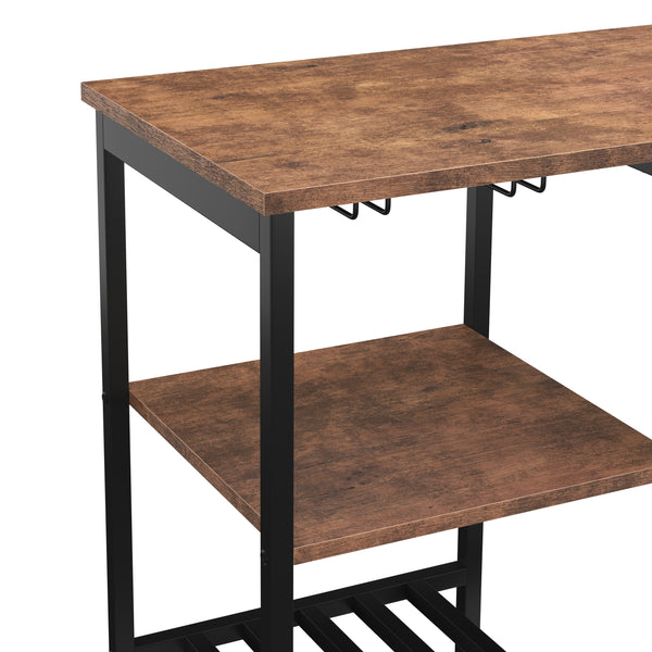 Bar table with shelf vintage BONITA 110 x 40 x 90 cm