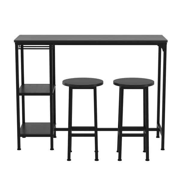 Bartisch mit Barhocker Set HOVMARK 120 x 40 x 90 cm schwarz