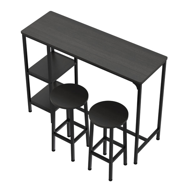 Bartisch mit Barhocker Set HOVMARK 120 x 40 x 90 cm schwarz